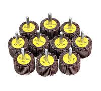 ERYUE Herramienta de Molienda de Rueda de Pulido de Tela Abrasiva, 10 Piezas de Disco de Rueda de Papel de Lija de Lijado con Vástago de 6 Mm 40x25x6mm, Vida útil Sólida y Larga para