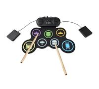 ERYUE Juego de Batería Eléctrica Versátil 7 Pads BT Drum Set Baterías Duraderas para Todos los Niveles de Jugadores Negro 7 Estilos 6 Ritmos 10 Canciones Demostración para Kit Pad Portátil