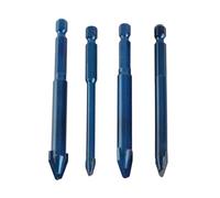 ERYUE Juego de Brocas para Mampostería de 6,35mm Material Carburo para Pared Plástico y Vidrio 4 Uds Taladro Excéntrico Cabeza Torcida Taladros Banco (90mm)