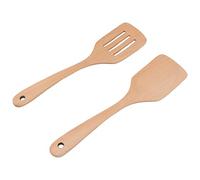 ERYUE Juego de Espátulas de Madera, Utensilios de Cocina de Madera de Haya, Cómodo, Fácil Almacenamiento, para Mezclar, Filtrar y Más, Superficie Brillante sin Rebabas