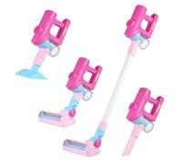 ERYUE Juego de Juguetes de Aspiradora 4 en 1 para Niños Pequeños, Juegos rol Interactivos para la Interacción Entre e Hijos con Luz y Música, Material Seguro y Duradero, Rosa Rojo/Rosa