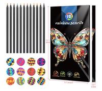 ERYUE Juego de Lápices Estéticos Atrevidos de 4 Mm para Bocetos Coloridos, 12 Lápices Colores Gigantes para Adultos y Niños