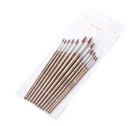 ERYUE Juego de Pinceles de Pintura Hermoso Pelo Nailon Kit 12 Piezas para Artista Acrílico Aquarelle Gouache Acuarela Pintura Al óleo Suministros para Adultos y Adolescentes Oro Rosa (Redondo)