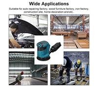 ERYUE Lijadora Orbital Eléctrica Inalámbrica de 125 Mm, Pulidora de Madera Eficiente para Muebles, Pulido Metales, Herramienta Multifuncional para Decoración del Hogar