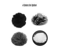 ERYUE M1 Micrófono de Solapa Peludo Parabrisas Micrófono Muff, Reduce la Interferencia del Viento, Suave y Cómodo para Vlogs, Negro (Blanco)