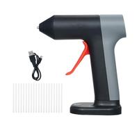 ERYUE Máquina de Pegamento Termofusible Mini Máquina de Pegamento Eléctrica Precalentamiento Rápido para Manualidades Proyectos Bricolaje Portátil Inalámbrico para el Hogar 30 Barras (Roja)