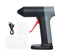 ERYUE Máquina de Pegamento Termofusible Mini Máquina de Pegamento Eléctrica Precalentamiento Rápido para Manualidades Proyectos Bricolaje Portátil Inalámbrico para el Hogar 30 Barras (Naranja)