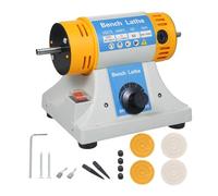 ERYUE Máquina Pulidora de Velocidad Amoladora de Banco Multifunción Eficiente para Cuentas Cera Abejas Madera Jade Pulidora Doble Cara 320 W para Fabricación Joyas (sin eje flexible)
