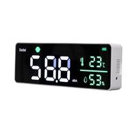 ERYUE Medidor de Nivel de Sonido LED Grande para Colgar en la Pared para Medidor Temperatura y Humedad del Aula, Pantalla 11 Pulgadas, Sonido Alarma Automática Rutas Tráfico, Sitios Construcción,