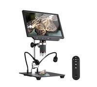 ERYUE Microscopio Digital de Escritorio Pantalla IPS de 10,1 Pulgadas Microscopio Vídeo 4K con Luces Relleno LED Microcámara Aumento 13X-540X para Reparar Teléfonos Móviles