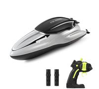 ERYUE Mini Barco con Control Remoto, Lancha Rápida Impermeable de Alta Velocidad con Control de Largo Alcance, Juguete Ideal para Niños y Adultos, 2 Baterías Recargables (Gris #-2)