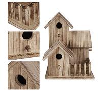ERYUE Pajarera de Madera Pequeña para Jardín Al Aire Libre, Caja Nido para Pájaros, Golondrinas, Loros, Decoración de Forma única, Material Madera Platane