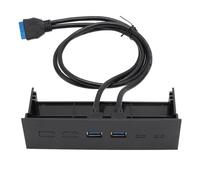 ERYUE Panel Frontal de 5,25 Pulgadas Concentrador USB Puerto Dual Tarjeta de Expansión USB3.0 5 Gbps Transferencia Datos Alta Velocidad para Trabajadores Oficina Material ABS 1 Concentrador Panel