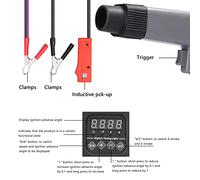 ERYUE Pantalla Digital de Luz de Sincronización Inductiva Motocicleta Coche, Detector Lámpara Estroboscópica Sincronización Encendido del Motor 12 V para Herramienta Diagnóstico Automotriz
