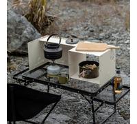 ERYUE Parabrisas para Acampar, Protector de Estufa de Cocina a Prueba Viento para Senderismo Al Aire, Mochilero, Aleación Aluminio Negro, Capacidad Carga 15KG (Beige)