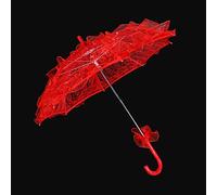 ERYUE Paraguas de Encaje para Boda, Dosel de Encaje Elegante y Exquisito, Accesorio Fotografía para Representaciones Teatrales, Multicolores Uso Diario (Rojo)