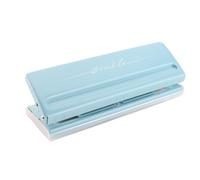 ERYUE Perforadora Encuadernación de Papel Ajustable de 6 Orificios para Papel A4, Perforadora 6 Hojas para Carpeta, Escritorio Metal Oficina, 5,5 Mm la Escuela (azul claro)