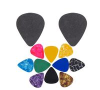 Eryue Picks Picks de Guitarra y Selección de Guitarra Conjunto de Soporte de 10pcs Paddles de Plectrum Celluloid Guitar Pick 2pcs Pickingers Eva Stick-On Soporte Fácil de Pegar