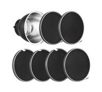 ERYUE Reflector Estándar de 7 Pulgadas + Kit de Rejilla Panal Fotografía 6 Piezas para Luz Estudio Mount - Salida Luz Suave y Enfocada - Ideal para Retratos, Publicidad Material Aleación Aluminio