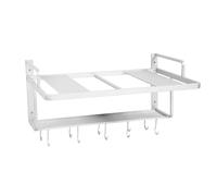 ERYUE Rejilla para Horno de Microondas de Doble Capa Aluminio Espacial, Organizador Estante Montaje en Pared Resistente para Almacenamiento Cocina, Soporte Microondas Entusiastas la Cocina