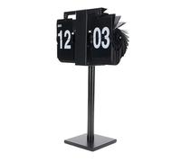 ERYUE Reloj de Escritorio con Tapa de Acero Inoxidable, 12 Horas, Funciona con Pilas, Silencioso, Mecánico, para Sala Estar, Oficina, Acero Inoxidable 304, Blanco, 13,6 X 8,1 Pulgadas (Base cuadrada)