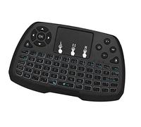 ERYUE Retroiluminado 2.4GHz Teclado Inalámbrico Touchpad Ratón Control Remoto de Mano 4 Colores de Luz de Fondo para Android TV Box Smart TV PC Notebook,Mini Teclado