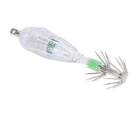 ERYUE Señuelo de Pesca con Forma de Calamar LED, Luz Blanca, Cebo con Anzuelo para Alta Mar, Cerca la Costa, Barcos, Lagos, Ríos, Color Blanco, 85x18mm, 3,3x0,7 Pulgadas, 11,0g, 1 Unidad, Pesca