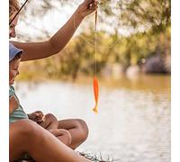 ERYUE Señuelos de Pesca de Plástico Blando, Cebos Gusanos, Cola en T, Ligeros para Accesorios Aparejos Pesca en Negro/Blanco/Naranja/Rosa para 20 Piezas (Naranja)