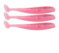 ERYUE Señuelos de Pesca de Plástico Blando, Cebos Gusanos, Cola en T, Ligeros para Accesorios Aparejos Pesca en Negro/Blanco/Naranja/Rosa para 20 Piezas (Rosa)