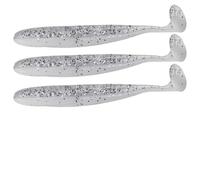 ERYUE Señuelos de Pesca de Plástico Blando, Cebos Gusanos, Cola en T, Ligeros para Accesorios Aparejos Pesca en Negro/Blanco/Naranja/Rosa para 20 Piezas (Blanco)