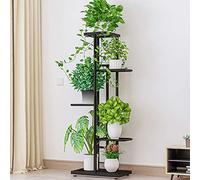 ERYUE Soporte para Maceteros Estante de Almacenamiento Resistente Pies Ajustables Estante de Exhibición 5 Niveles, Metal Gris Oscuro para Macetas, Hogar, Jardín, Amante las Plantas, 1300 G (Gris