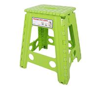 ERYUE Taburete Plegable de Plástico Portátil, Silla Antideslizante para Adultos para Sala de Estar y Actividades Al Aire Libre (Punto Blanco Verde Caramelo)