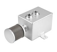 ERYUE Tanque de Depósito de Lata Captura Aceite Aluminio, Resistencia Montaje, Soldadura TIG, Capacidad 2 Litros, Adecuado para Entusiastas del Auto Tuning (Plata)