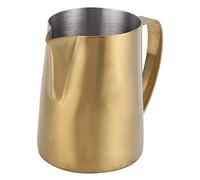 ERYUE Taza de café con Leche Dorada Mate de 600ml, Jarra Espuma Leche Acero Inoxidable con Patrón Cisne para Regalo Barista Casero