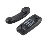 ERYUE Teléfono Comercial, Función de Silencio de Flash, Montaje en Pared o Escritorio, Remarcación del último Número, Ahorro de Energía, No Requiere Batería, Exquisito y Compacto, sin (Negro)