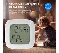 ERYUE Termómetro Higrómetro Interior Mini Monitor de Humedad Preciso para el Hogar Invernadero Bodega Oficina, Medidor de Temperatura Digital Liviano para Habitación bebé Jardín Plástico Blanco 3 *