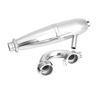 ERYUE Tubo de Escape Dual RC Duradero, Tubo de Escape Aleación Aluminio Auténtico para Motor SH GO 21/28CXP, Fácil Instalar, Adecuado para Autos HSP 1/8 RC, Apariencia Exquisita