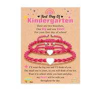 Eryuor Back to School Stuff - Pulseras de corazón a juego para mamá y yo, madre e hija, regalos para el primer día de escuela para niñas, 6.29inches, No es una piedra preciosa