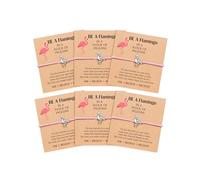 Eryuor Be A Flamingo Wish - Juego de 6 pulseras de flamencos, regalos de cumpleaños para mujeres, mejores amigas, amistades, 11inches, No es una piedra preciosa
