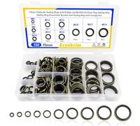 Erzekrim Anillos de sellado hidráulicos con labio de goma M6-M24, tornillo de drenaje de aceite, anillo de sellado, surtido de anillos de sellado con caja de almacenamiento para sistema hidráulico