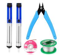 Erzekrim - Bomba para desoldar, mecha para desoldar, micro pinza de corte de alambre, estaño de soldadura sin plomo con núcleo de colofonia, kit de bomba de desolder, accesorios de soporte de pistón,