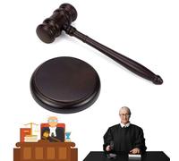 Erzekrim Juego de Martillo de Subastas de Madera y Bloque de Resonancia de Madera Premium para Jueces, Abogados, Venta de Subastas, Juego de Rol para Niños y Regalos