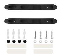 Erzekrim Perchero de pared negro con 5 ganchos, con autoadhesivo y tornillos, para dormitorio, baño, pasillos