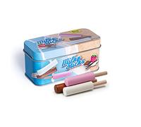 Erzi 14016 Mini Milk de madera en caja de metal, juguete de imaginación para niños, juego de rol