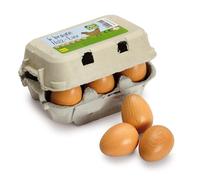 Erzi- Huevos de Juguete marrón, Color, 3.7 x 15.2 x 10.5 cm (17011)