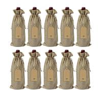 ERZU 10 bolsas de lino para regalo de vino, bolsas de vino de arpillera
