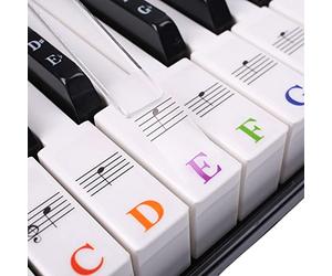 ERZU 49/54/61/88 Color Transparente Piano Teclado Pegatinas Teclado Electrónico Tecla Piano Stave Nota Pegatina Símbolo Para Teclas Blancas