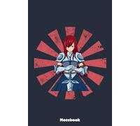 Erzza Scarleet Retro Japanese Fairy Tail Notebook: 6x9 Ruled Notebook, Journal, Daily Diary, Organizer, Planner