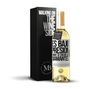 «Es bajo presión donde se crean los diamantes» Mensaje en una Botella. Vino Blanco Premium Verdejo Joven + Gift Box. Etiqueta Blanca PERSONALIZABLE