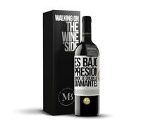«Es bajo presión donde se crean los diamantes» Mensaje en una Botella. Vino Tinto Premium Reserva 12 Meses + Gift Box. Etiqueta Blanca PERSONALIZABLE